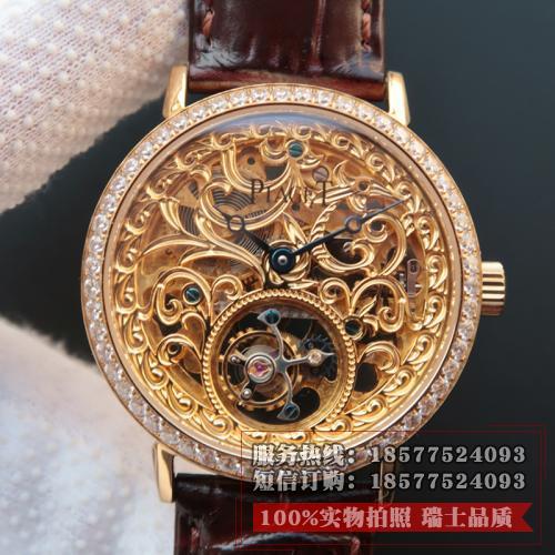 日韩精品视频中文字幕 伯爵Piaget 非凡珍品系列 缕空真飞轮 手动上链机械男表