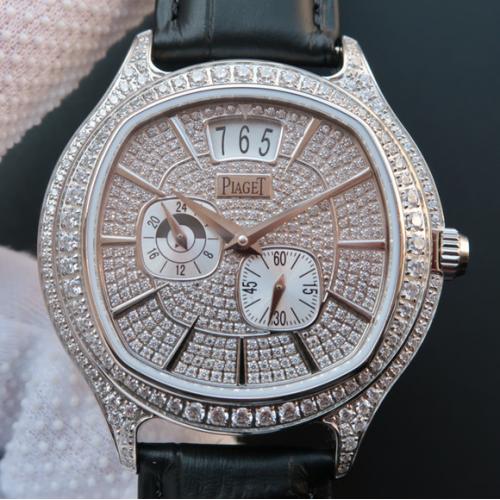 伯爵Piaget Black Tie黑带系列 满天星镶钻 全自动多功能机械男表