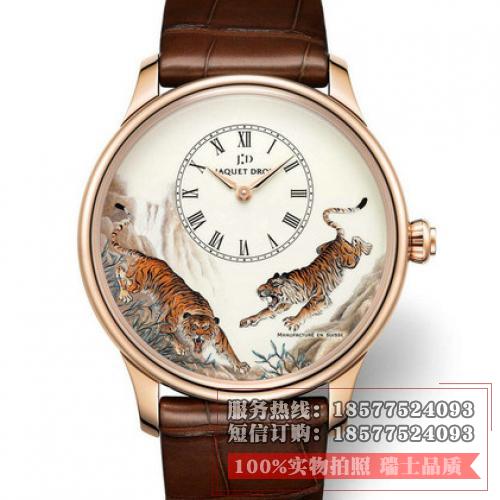 雅克德罗Jaquet Droz Les Ateliers D’art系列猛虎下山 J005033222 18K玫瑰金 男士自动机械表