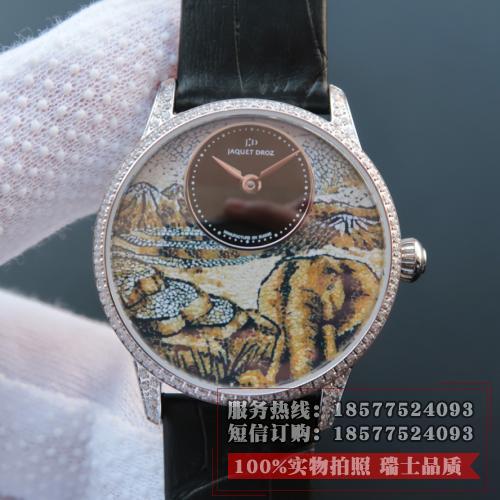 雅克德罗Jaquet Droz Les Ateliers D’art系列 J005003219 蛋壳镶嵌大象 镶钻 女士自动机械表