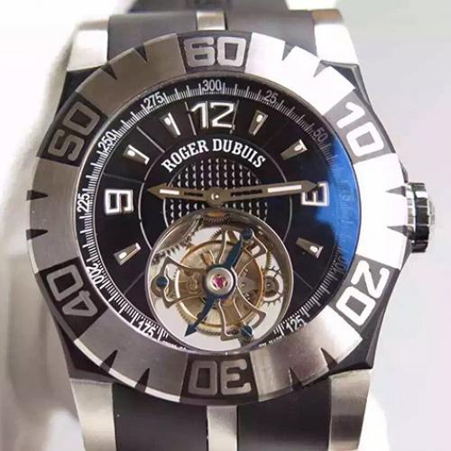 Roger Dubuis 罗杰杜比 EasyDiver系列 真陀飞轮手动上链机械 Tourbidiver 男表