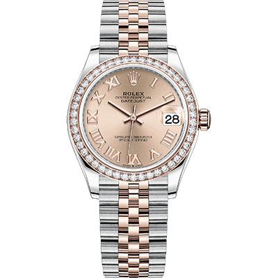 女款rolex复刻表劳力士 日志型 278381rbr 玫瑰金盘 罗马刻度